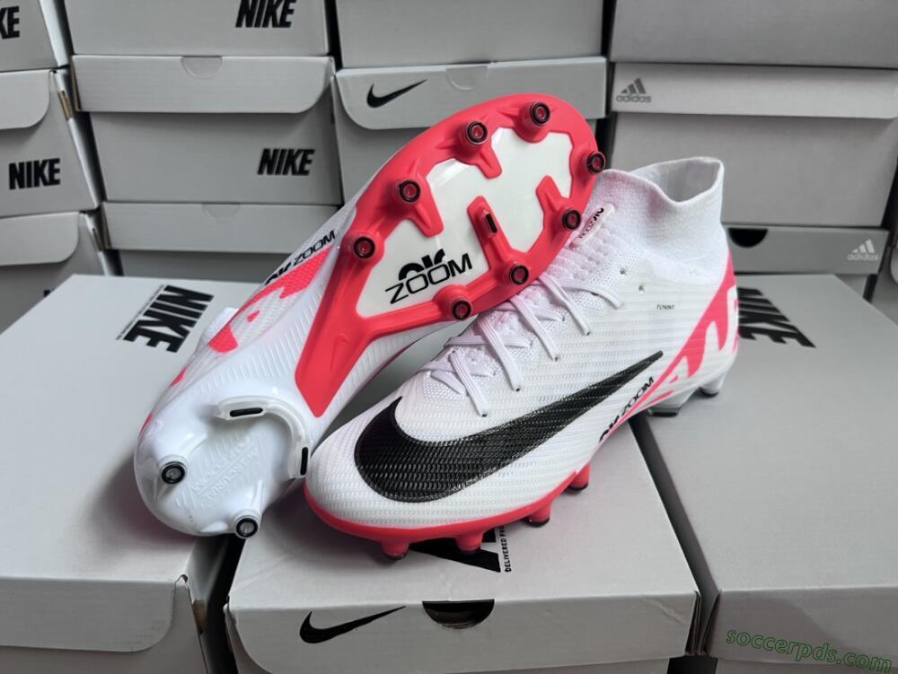 Nike Air Zoom Mercurial Superfly 9 Elite AG High-Tops Football Boots - White/Red/Black