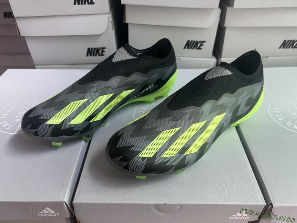 Adidas X Crazyfast+ FG Low-Tops Football Boots - Grey/Black/Green