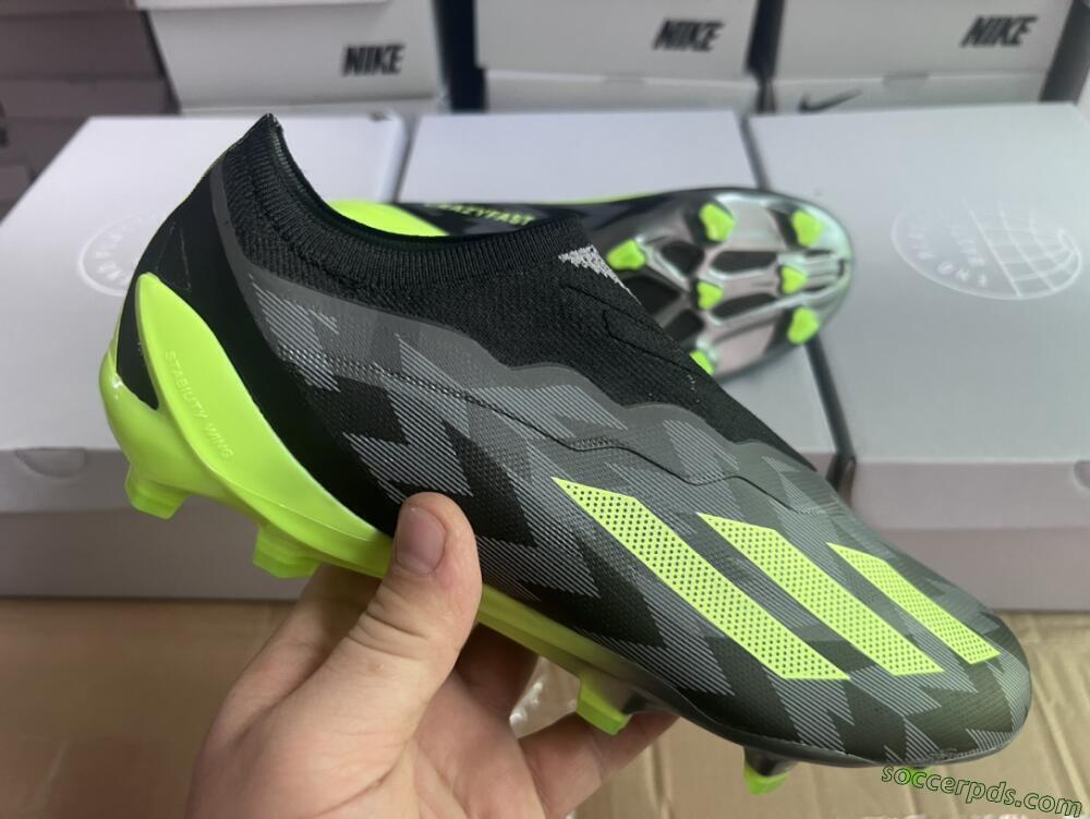 Adidas X Crazyfast+ FG Low-Tops Football Boots - Grey/Black/Green
