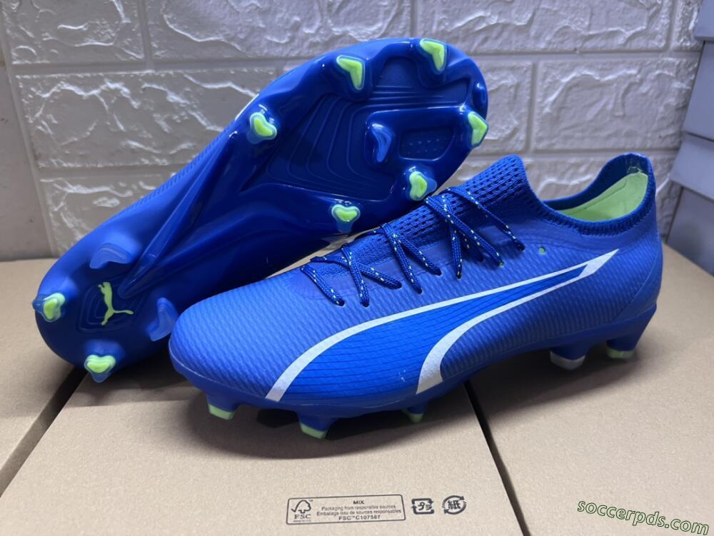 Puma Ultra Ultimate FG Low-Tops Football Boots - Blue/White/Yellow