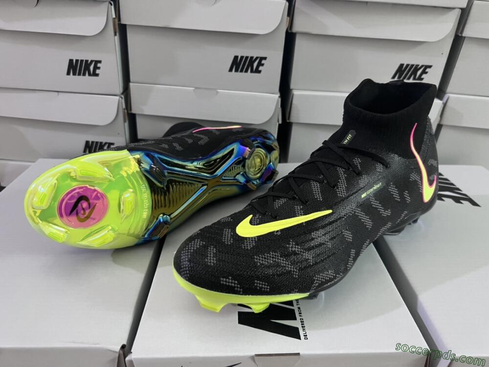 Nike Phantom Luna Elite FG High-Tops Football Boots - Black/Yellow/Pink