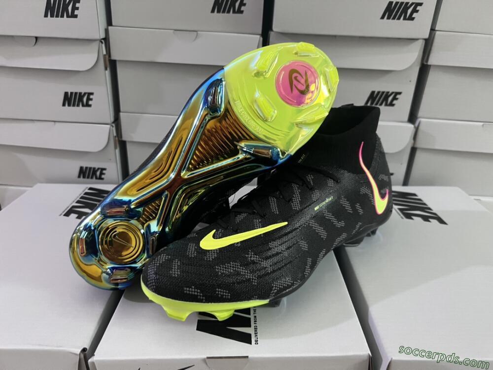Nike Phantom Luna Elite FG High-Tops Football Boots - Black/Yellow/Pink