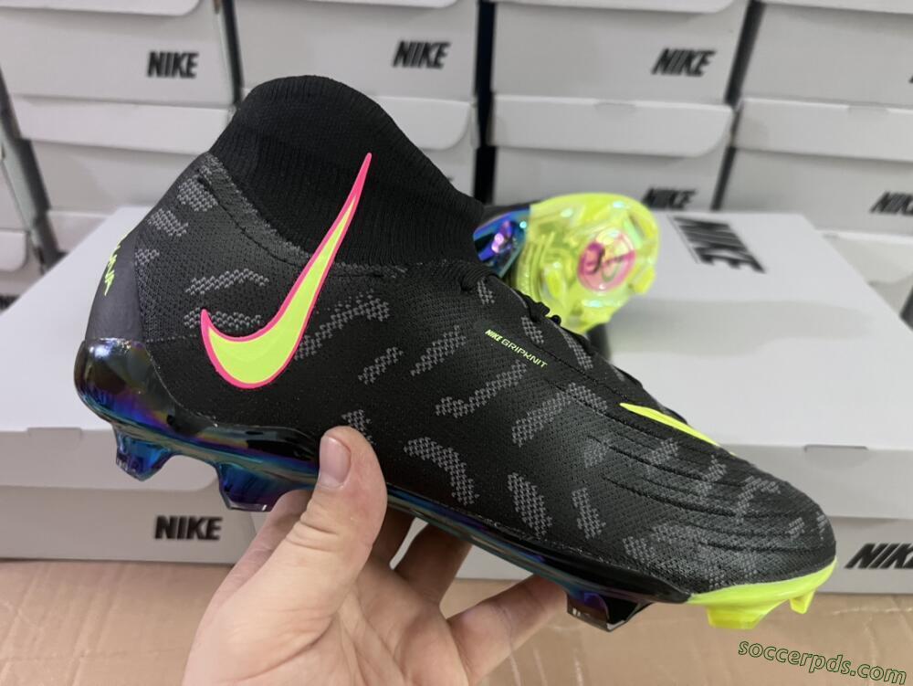 Nike Phantom Luna Elite FG High-Tops Football Boots - Black/Yellow/Pink