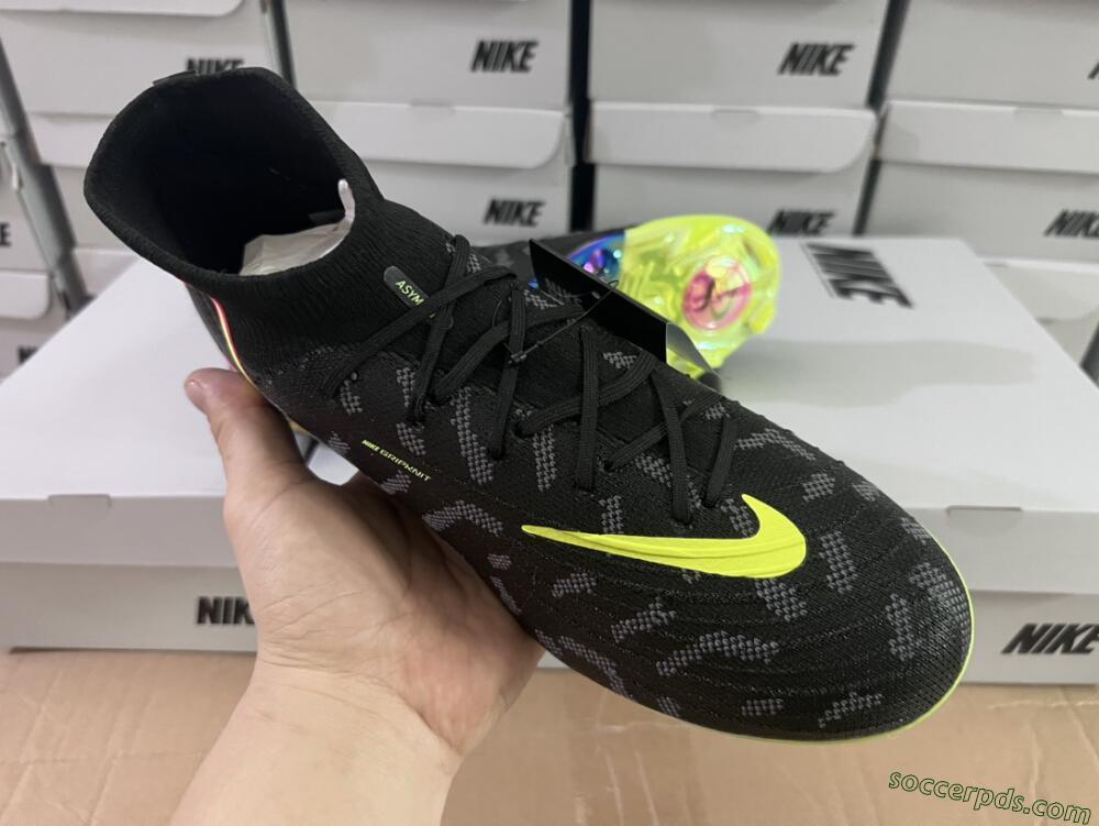 Nike Phantom Luna Elite FG High-Tops Football Boots - Black/Yellow/Pink