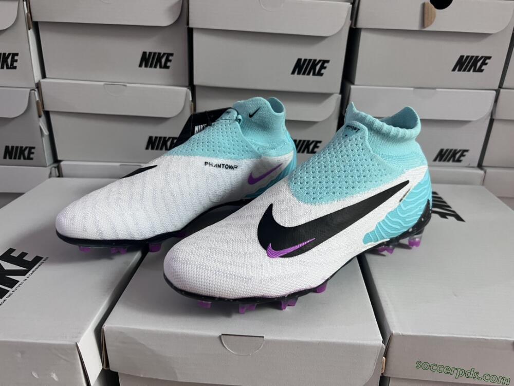 Nike Phantom GX Elite DF FG High-Tops Football Boots - White/Purple/Jade