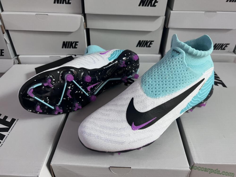 Nike Phantom GX Elite DF FG High-Tops Football Boots - White/Purple/Jade