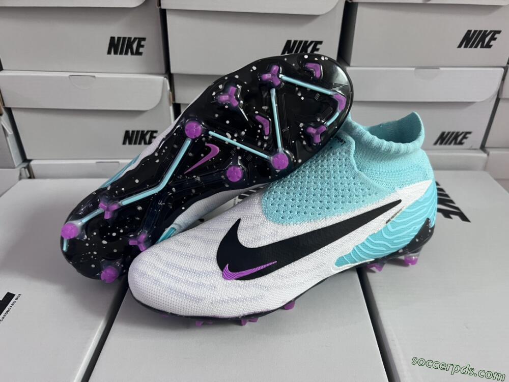 Nike Phantom GX Elite DF FG High-Tops Football Boots - White/Purple/Jade