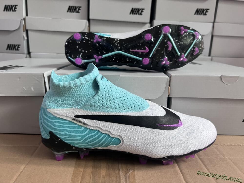 Nike Phantom GX Elite DF FG High-Tops Football Boots - White/Purple/Jade
