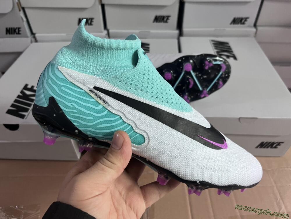 Nike Phantom GX Elite DF FG High-Tops Football Boots - White/Purple/Jade