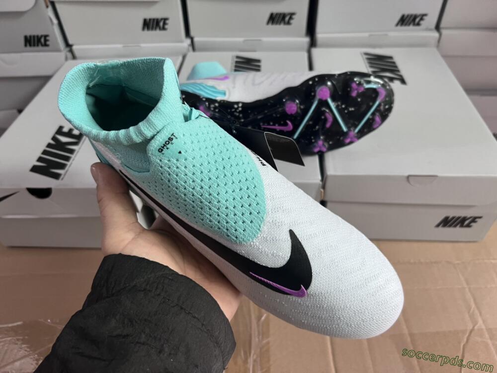Nike Phantom GX Elite DF FG High-Tops Football Boots - White/Purple/Jade