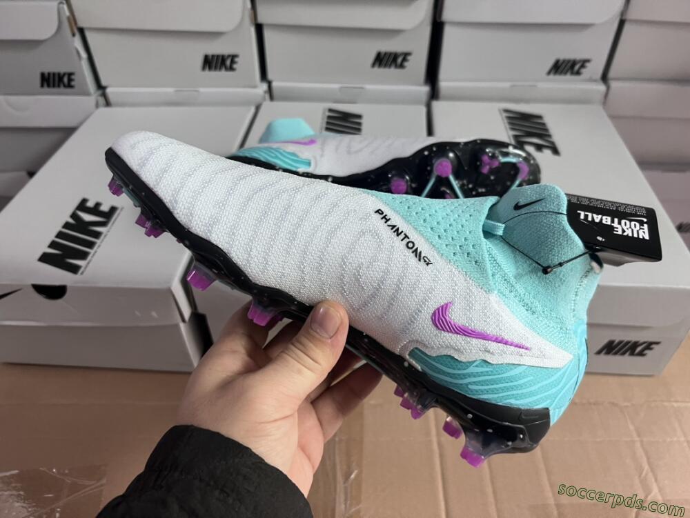 Nike Phantom GX Elite DF FG High-Tops Football Boots - White/Purple/Jade