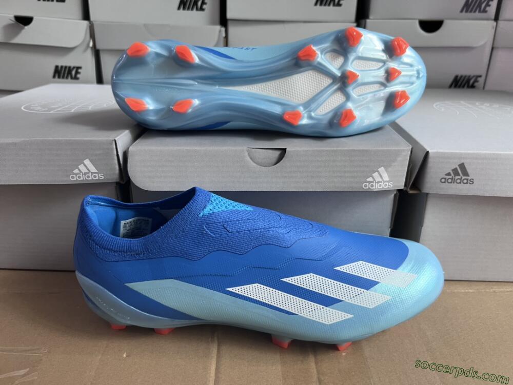 Adidas X Crazyfast.1 Laceless FG Low-Tops Football Boots - Blue/White/Jade