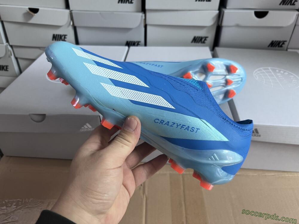 Adidas X Crazyfast.1 Laceless FG Low-Tops Football Boots - Blue/White/Jade