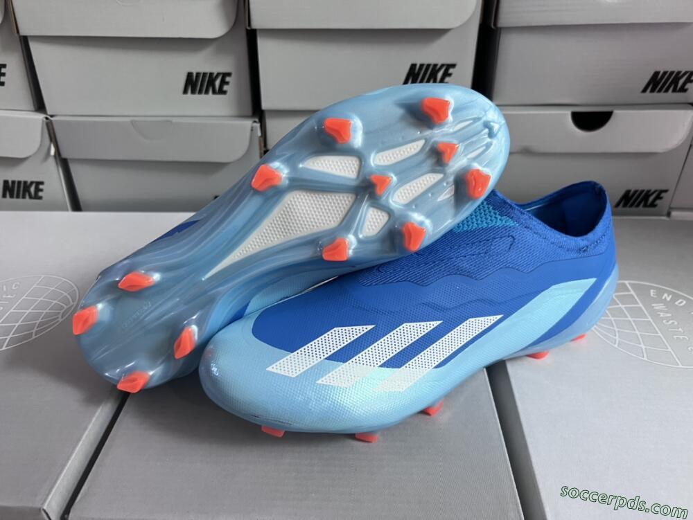 Adidas X Crazyfast.1 Laceless FG Low-Tops Football Boots - Blue/White/Jade