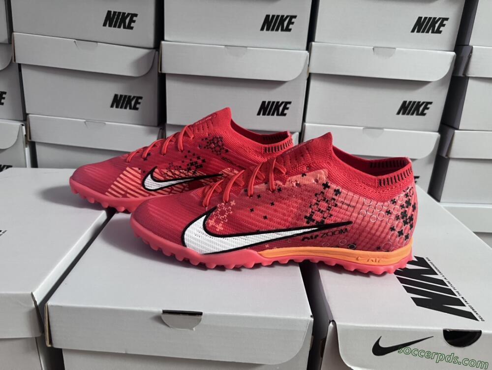Nike Air Zoom Mercurial Vapor 15 Pro TF Low-Tops Football Shoes - Red/White/Black