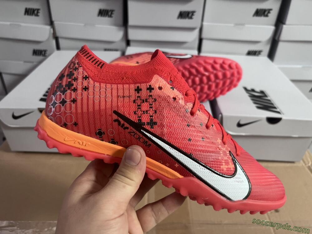 Nike Air Zoom Mercurial Vapor 15 Pro TF Low-Tops Football Shoes - Red/White/Black