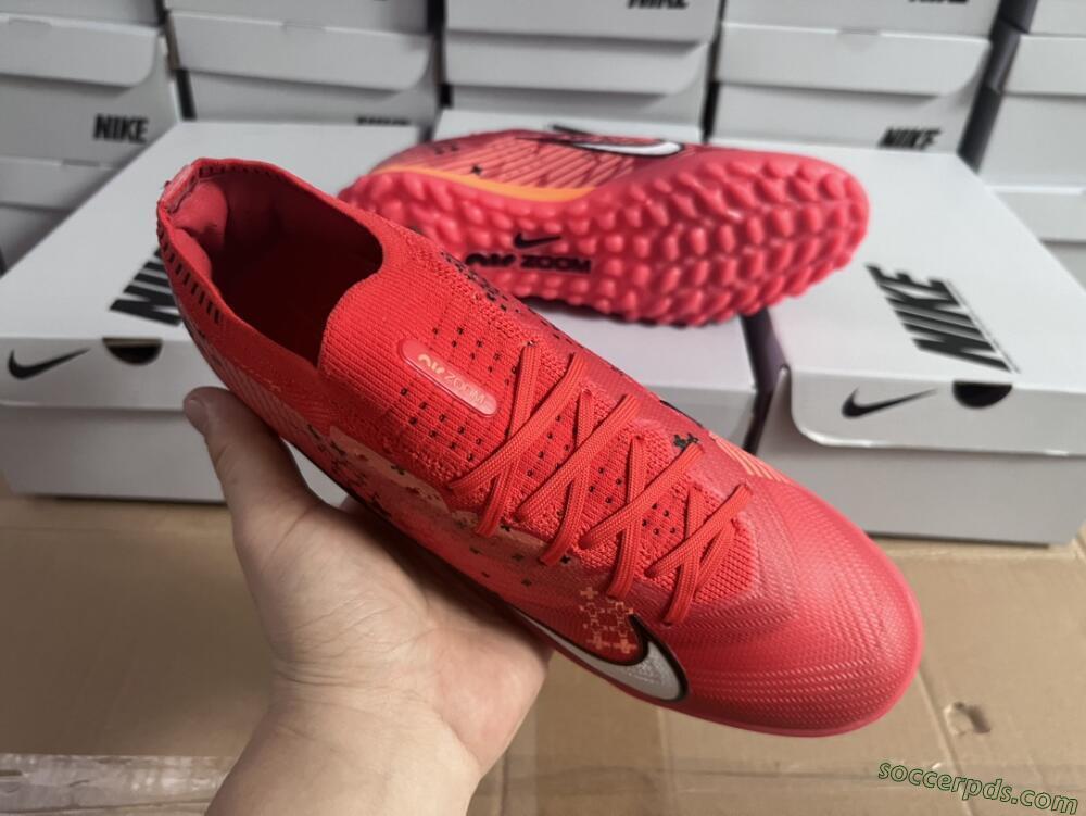 Nike Air Zoom Mercurial Vapor 15 Pro TF Low-Tops Football Shoes - Red/White/Black