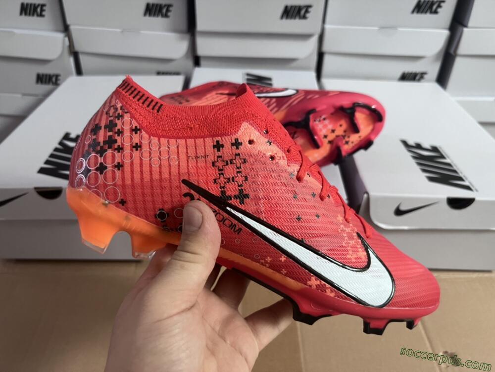 Nike AIR Zoom Mercurial Vapor 15 Elite FG Low-Tops Football Boots - Orange/White/Black