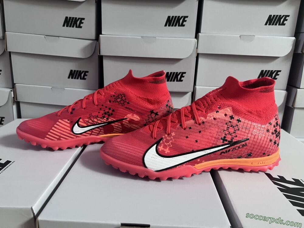 Nike Air Zoom Mercurial Superfly 9 Elite TF High-Tops Football Shoes - Red/White/Black
