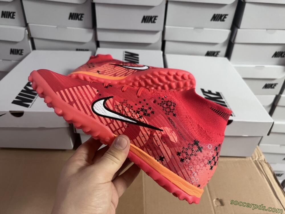 Nike Air Zoom Mercurial Superfly 9 Elite TF High-Tops Football Shoes - Red/White/Black