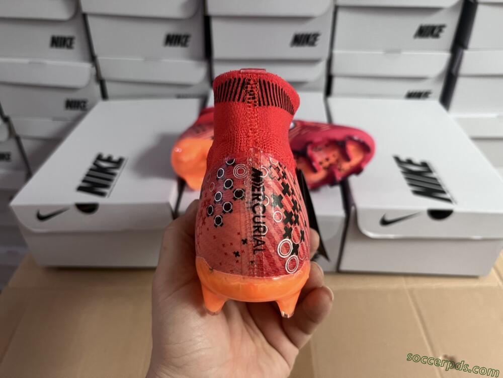 Nike Air Zoom Mercurial Superfly 9 Elite FG High-Tops Football Boots - Orange/White/Black