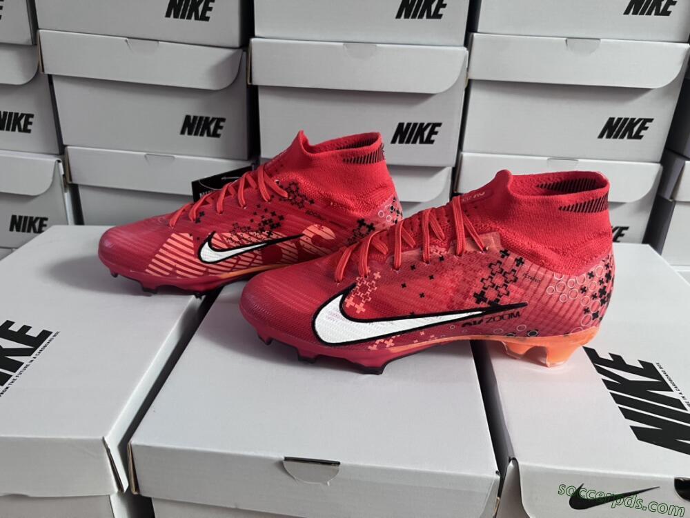 Nike Air Zoom Mercurial Superfly 9 Elite FG High-Tops Football Boots - Orange/White/Black