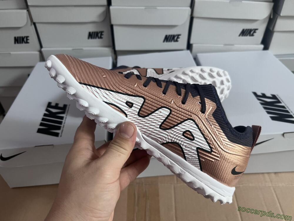 Nike Air Zoom Mercurial Vapor 15 Pro TF Low-Tops Football Shoes - Rose Gold/Black/White