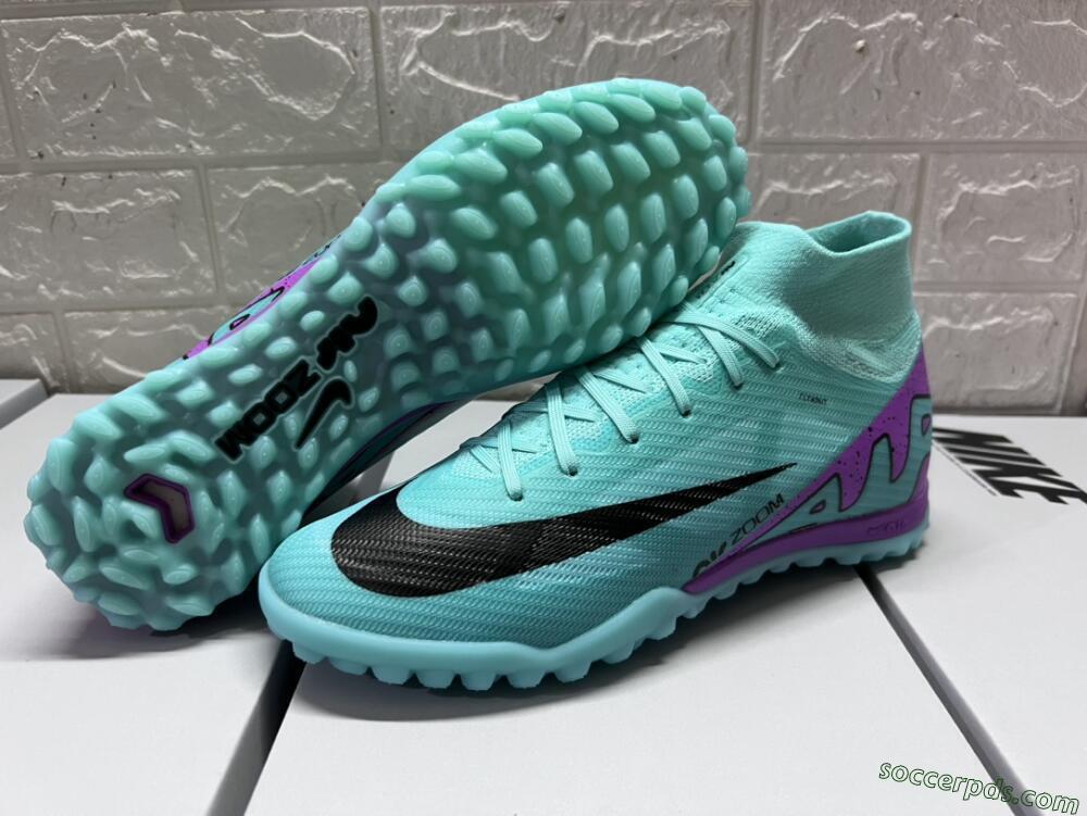 Nike Air Zoom Mercurial Superfly 9 Elite TF High-Tops Football Shoes - Blue/Black/Purple