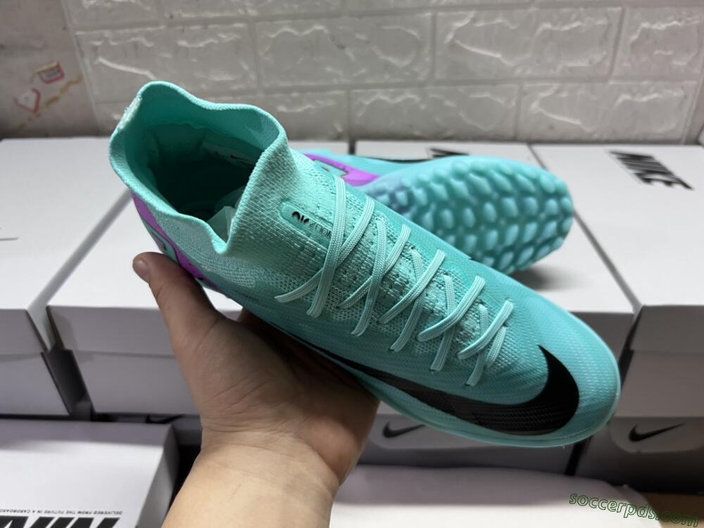 Nike Air Zoom Mercurial Superfly 9 Elite TF High-Tops Football Shoes - Blue/Black/Purple
