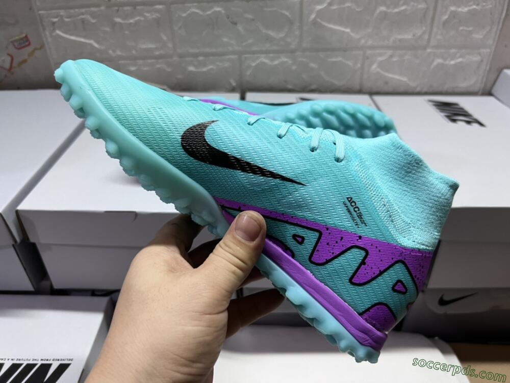 Nike Air Zoom Mercurial Superfly 9 Elite TF High-Tops Football Shoes - Blue/Black/Purple