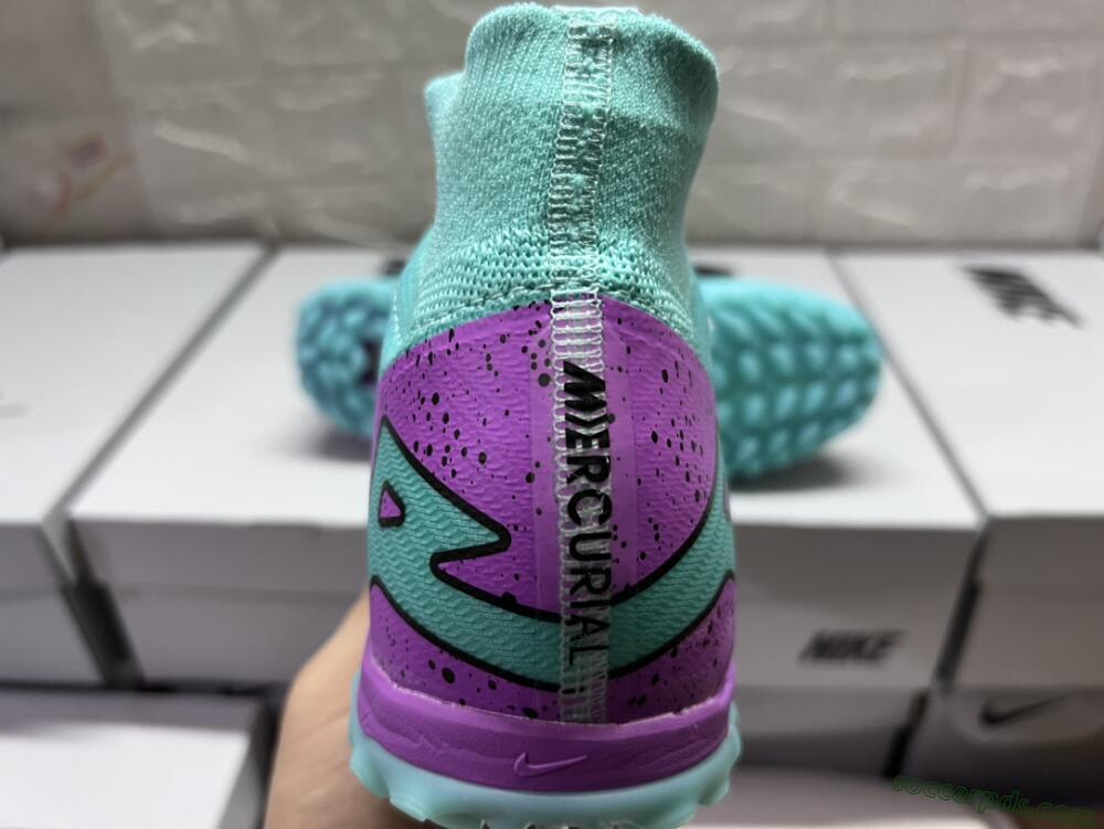 Nike Air Zoom Mercurial Superfly 9 Elite TF High-Tops Football Shoes - Blue/Black/Purple