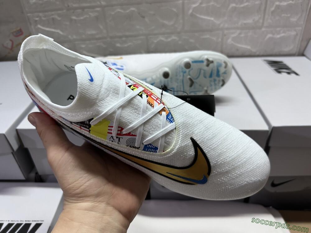 Harry Kane X Nike Phantom GX Elite FG Low-Tops Football Boots - White/Rainbow