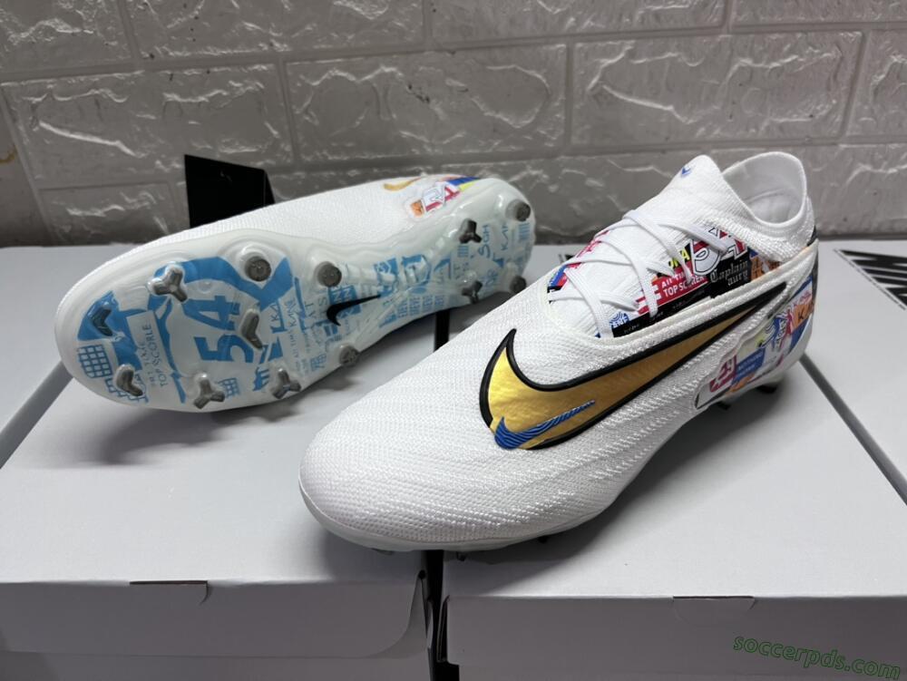 Harry Kane X Nike Phantom GX Elite FG Low-Tops Football Boots - White/Rainbow