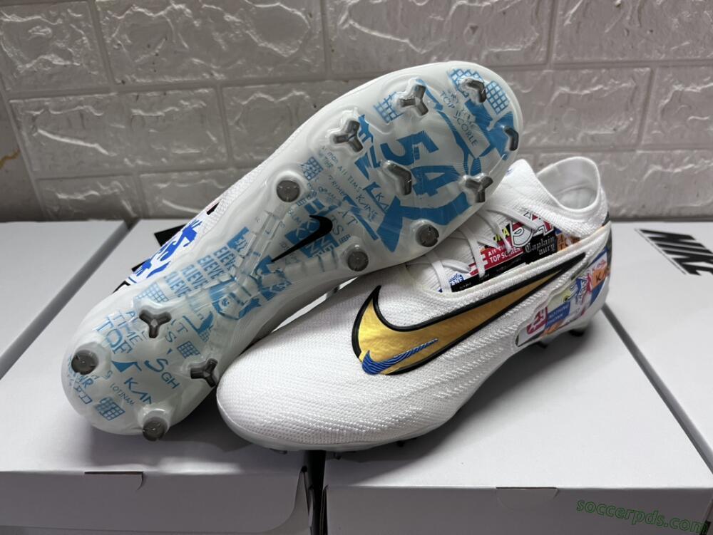 Harry Kane X Nike Phantom GX Elite FG Low-Tops Football Boots - White/Rainbow
