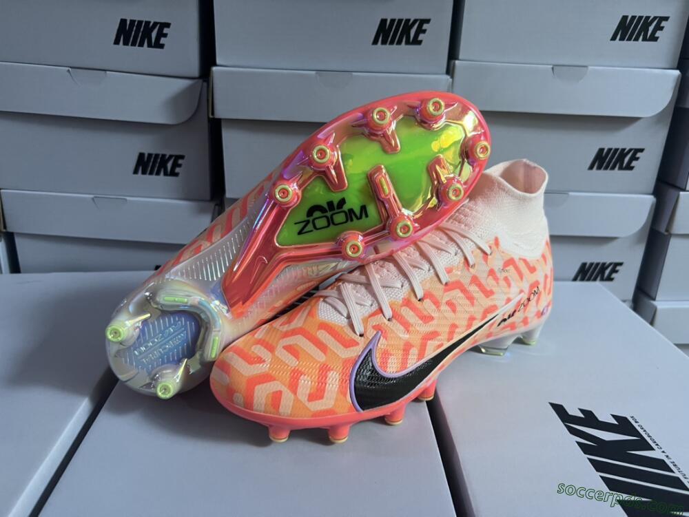 Nike Air Zoom Mercurial Superfly 9 Elite AG High-Tops Football Boots - Pink/Black/Purple