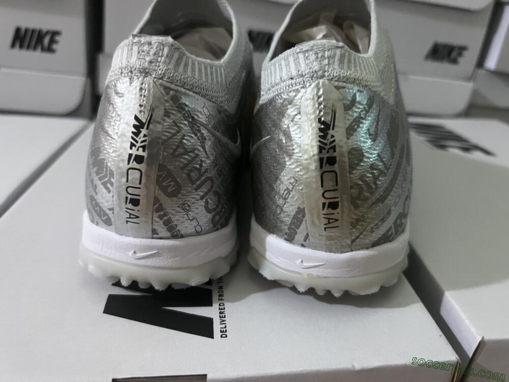 Nike Air Zoom Mercurial Vapor 15 Elite TF Low-Tops Football Shoes - Silver/Gold