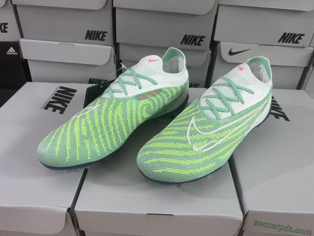 Nike Phantom GX Elite FG Low-Tops Football Boots - Green/White/Blue