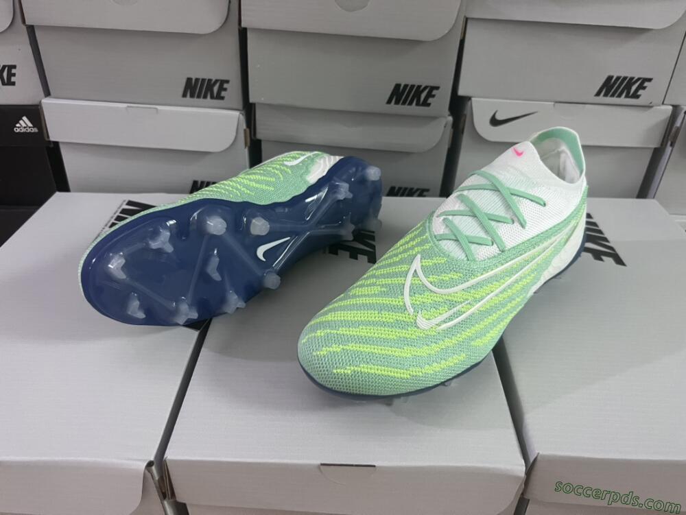 Nike Phantom GX Elite FG Low-Tops Football Boots - Green/White/Blue