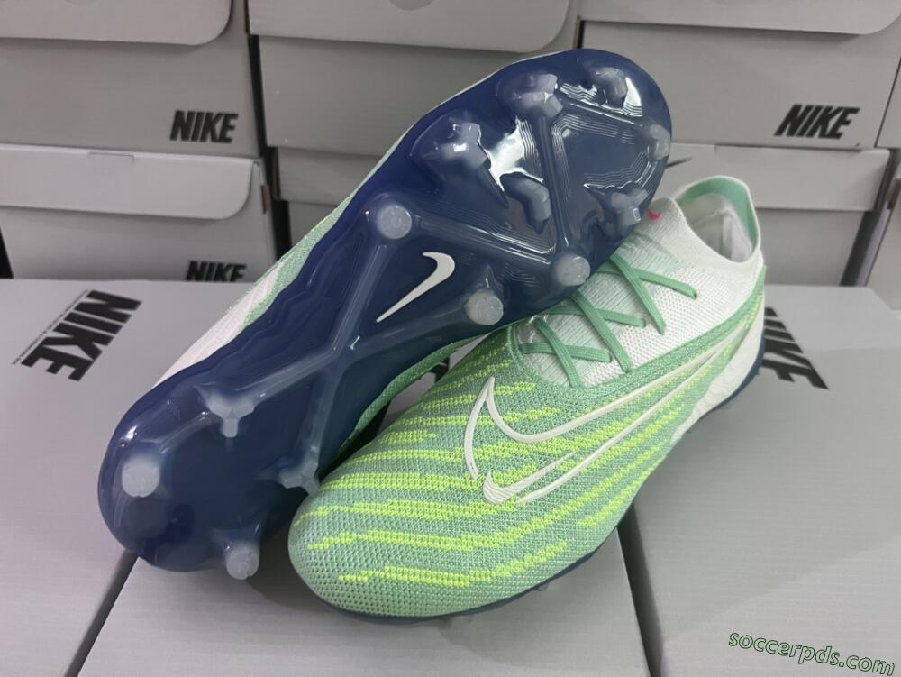 Nike Phantom GX Elite FG Low-Tops Football Boots - Green/White/Blue