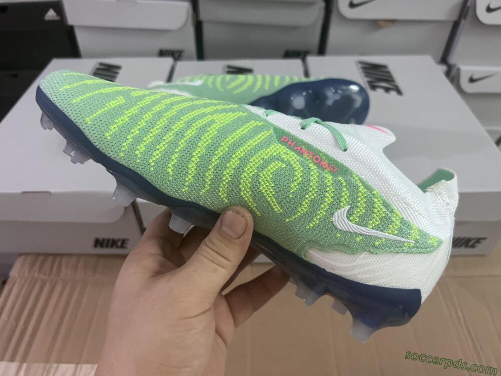 Nike Phantom GX Elite FG Low-Tops Football Boots - Green/White/Blue