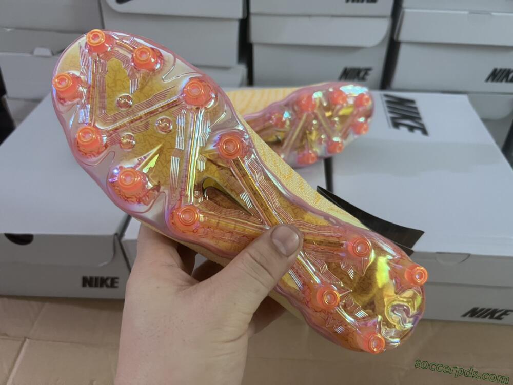 Nike Phantom GX Elite DF Link Blaze Pack FG High-Tops Football Boots - Citron Tint/Burgundy Crush