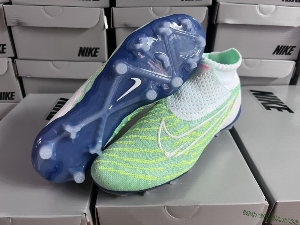 Nike Phantom GX DF Elite FG High-Tops Football Boots - Green/White/Blue
