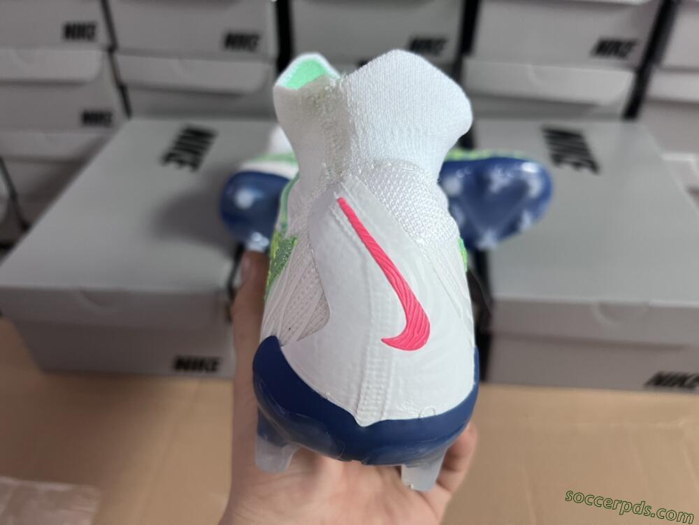 Nike Phantom GX DF Elite FG High-Tops Football Boots - Green/White/Blue
