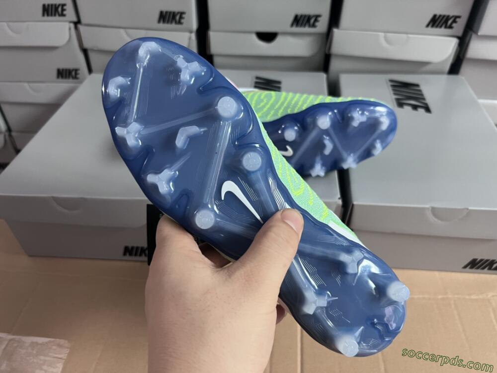 Nike Phantom GX DF Elite FG High-Tops Football Boots - Green/White/Blue