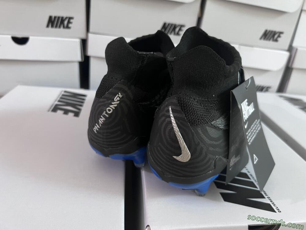 Nike Phantom GX Elite DF Link FG High-Tops Football Boots - Grey/Black/Blue