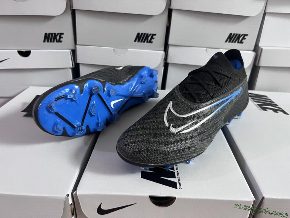 Nike Phantom GX Elite FG Low-Tops Football Boots - Black/Grey/Blue