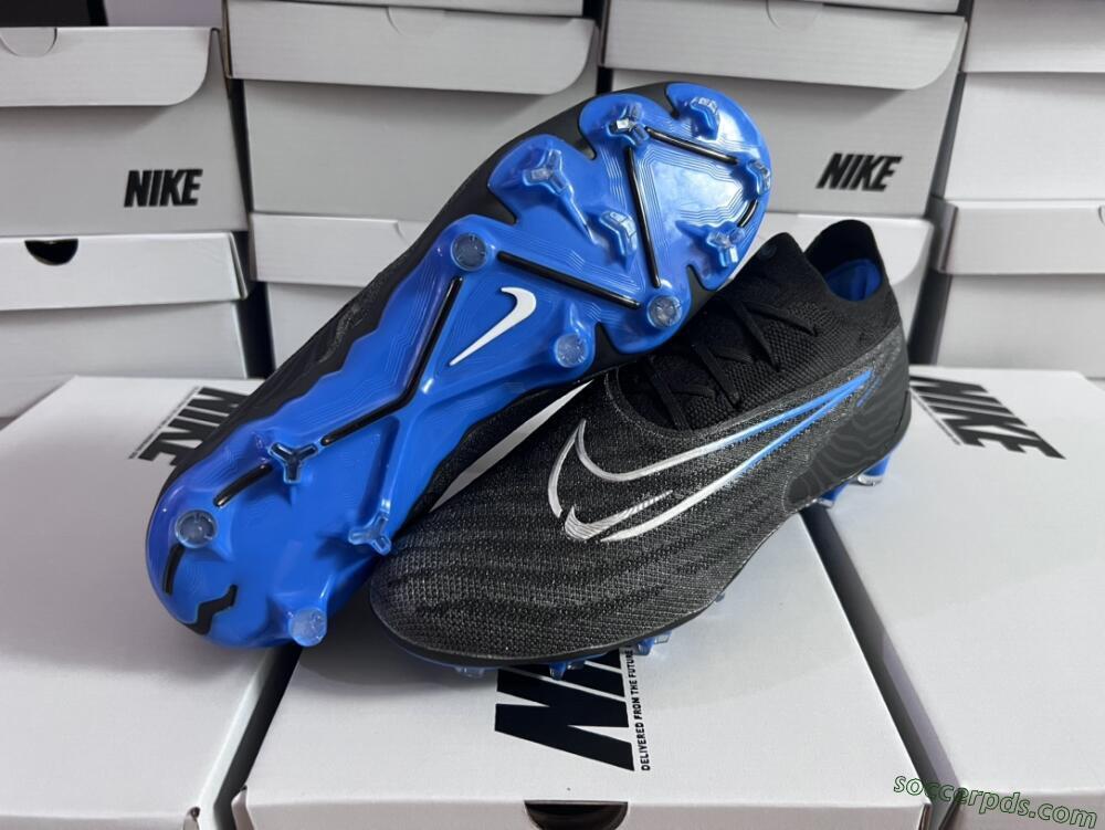 Nike Phantom GX Elite FG Low-Tops Football Boots - Black/Grey/Blue