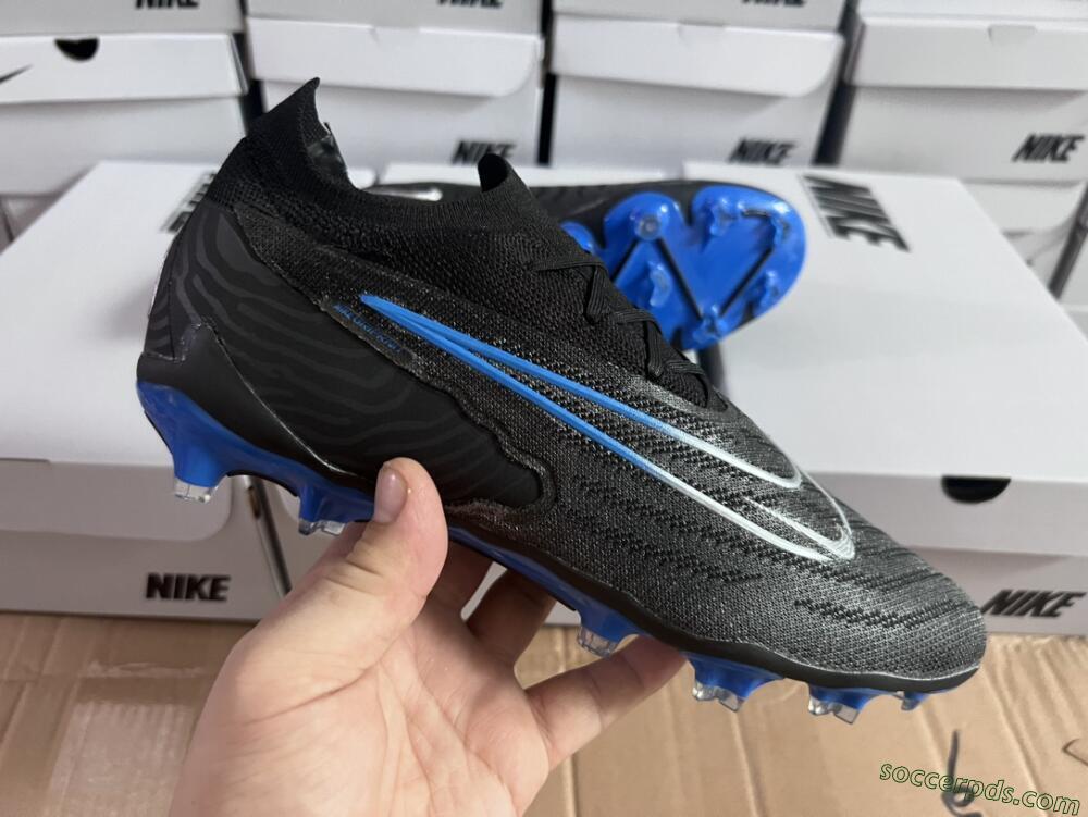 Nike Phantom GX Elite FG Low-Tops Football Boots - Black/Grey/Blue