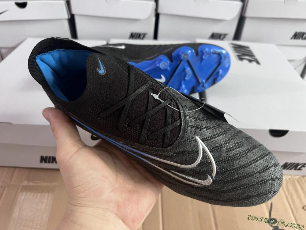 Nike Phantom GX Elite FG Low-Tops Football Boots - Black/Grey/Blue