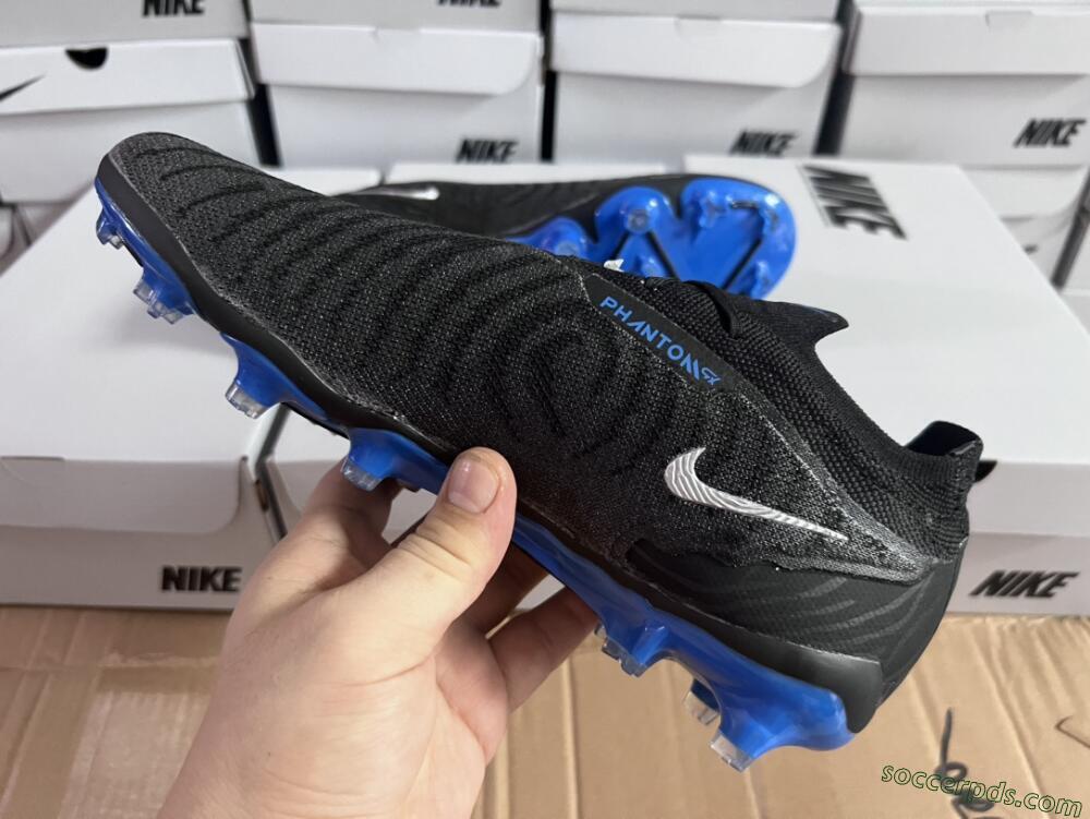 Nike Phantom GX Elite FG Low-Tops Football Boots - Black/Grey/Blue